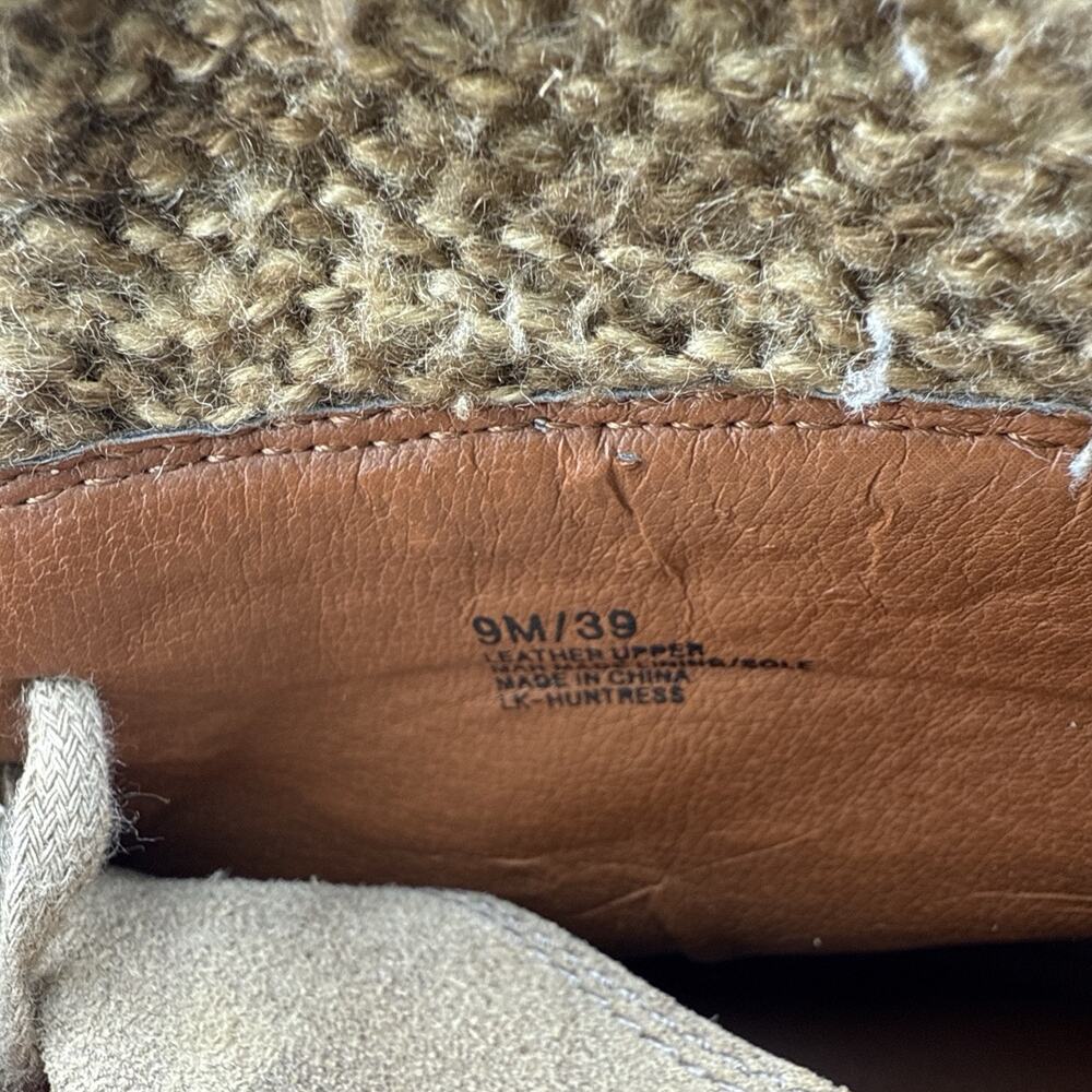 LUCKY BRAND Huntress Lace Up Ankle Boots Tan w/ knit collar Size 9 M/ EU 39 EUC - Picture 6 of 6
